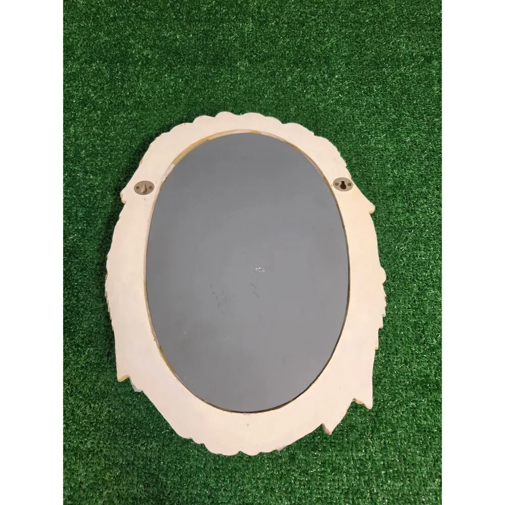 Vintage Jamy Inc. 3D Four Angels & Roses Oval Wall Mirror Shabby Chic Decor